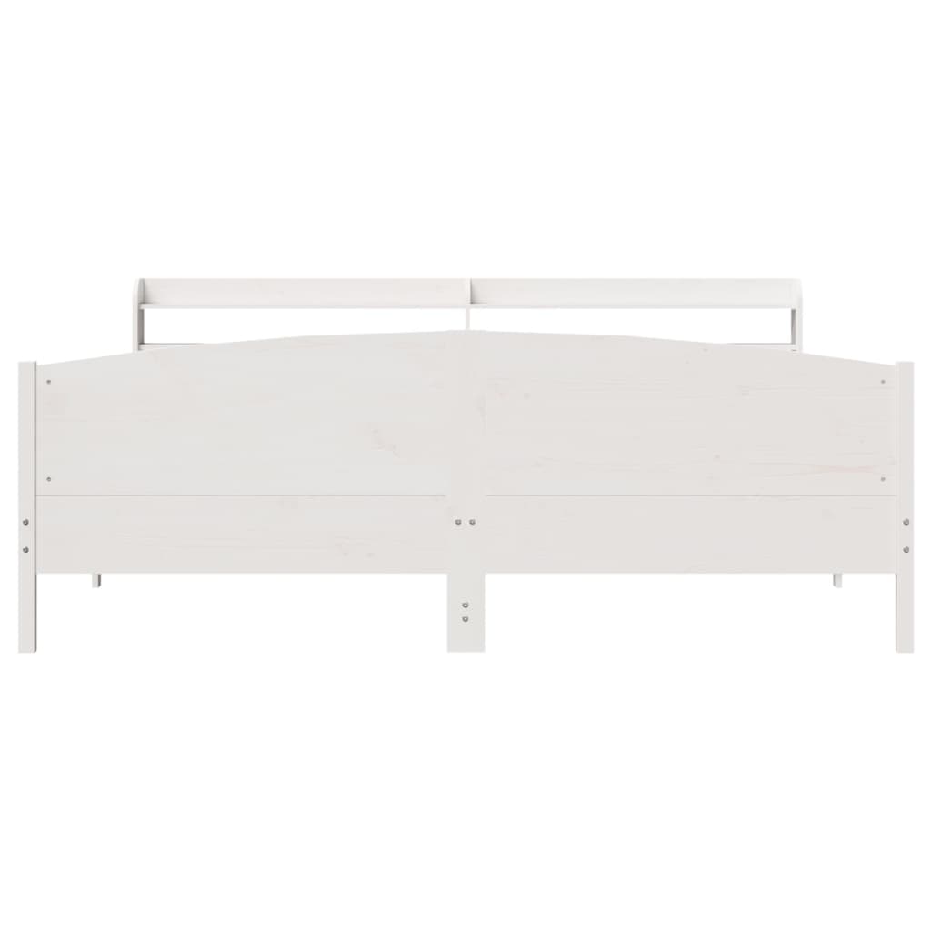 Bed Frame without Mattress White 200x200 cm Solid Wood Pine